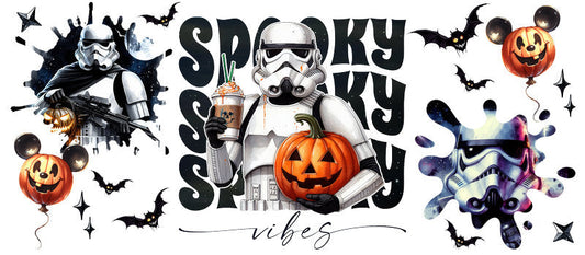 Disney Stormtrooper Halloween Spooky Season UV DTF Cup Wrap for 16oz Libbey Glass KA-6433