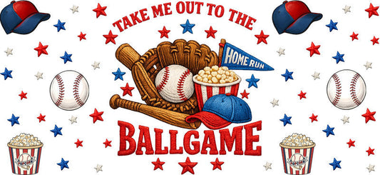 Take Me Out To The Ballgame Americana UV DTF Cup Wrap KA-6460