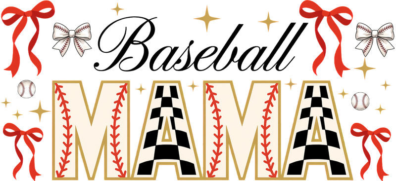 Baseball Mama Neutral UV DTF Cup Wrap for 16oz Libbey Glass KA-6461