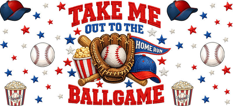 Take Me Out To The Ballgame Baseball UV DTF Cup Wrap KA-6462