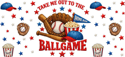 Baseball Ballgame Americana UV DTF Cup Wrap KA-6467