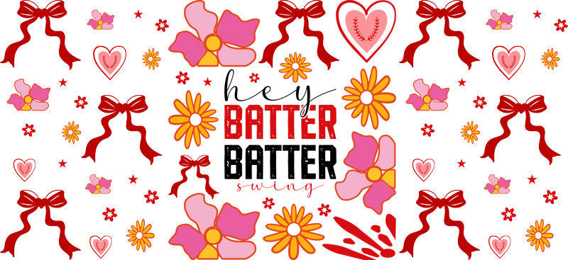 Batter Batter Softball UV DTF Cup Wrap for 16oz Libbey Glass KA-6475
