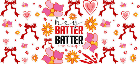 Batter Batter Softball UV DTF Cup Wrap for 16oz Libbey Glass KA-6475