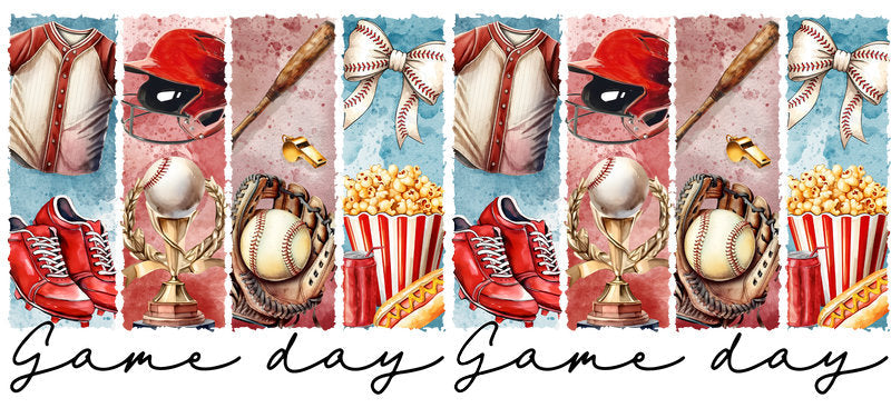 Game Day Lips Baseball UV DTF Cup Wrap for Libbey Glass KA-6486