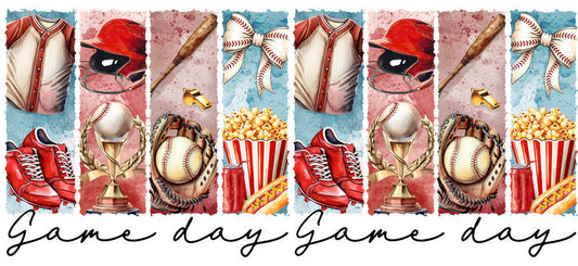 Game Day Lips Baseball UV DTF Cup Wrap for Libbey Glass KA-6486