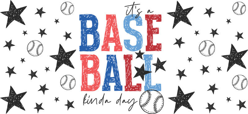 Baseball Retro Stars UV DTF Cup Wrap for 16oz Libbey KA-6502