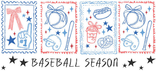 Baseball Season Retro UV DTF Cup Wrap for Libbey Glass KA-6503