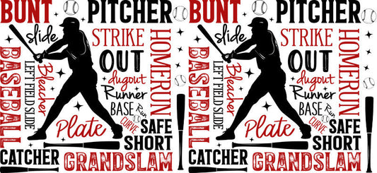 Bunt Pitcher Strikeout UV DTF Cup Wrap for Libbey Glass KA-6523