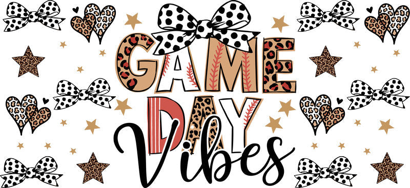 Game Day Vibes Baseball UV DTF Cup Wrap for Libbey Glass KA-6524