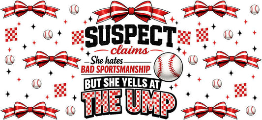 Suspect Yells At The Ump UV DTF Cup Wrap for Libbey KA-6529