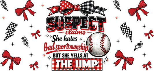 Suspect Baseball Mom UV DTF Cup Wrap for Libbey Glass KA-6531