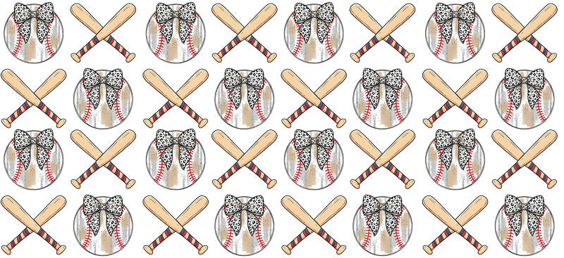 Neutral Baseball Bow Pattern UV DTF Cup Wrap KA-6537 – LingGro
