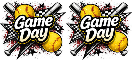 Softball Game Day UV DTF Cup Wrap for 16oz Libbey Glass KA-6543