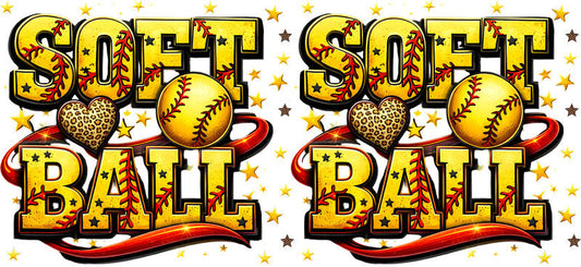 Softball Ball Retro UV DTF Cup Wrap for 16oz Libbey Glass KA-6558