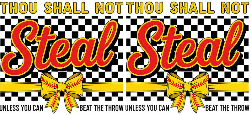 Thou Shall Not Steal Softball UV DTF Cup Wrap for 16oz Libbey Glass KA-6594