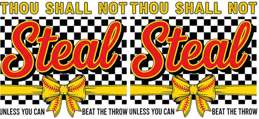 Thou Shall Not Steal Softball UV DTF Cup Wrap for 16oz Libbey Glass KA-6594