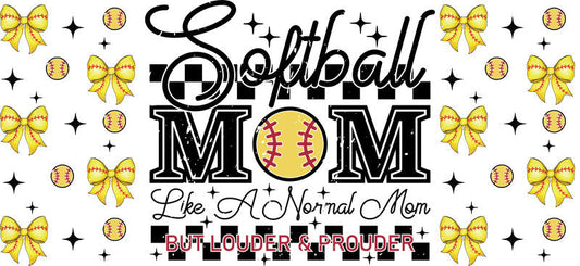 Softball Mom Life UV DTF Cup Wrap for 16oz Libbey Glass KA-6599