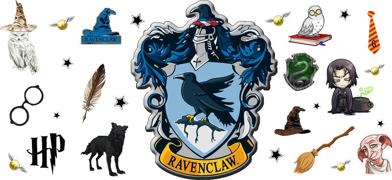 Ravenclaw Harry Potter UV DTF Cup Wrap for 16oz Libbey Glass KA-6609