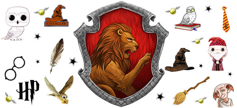 Gryffindor Lion Harry Potter UV DTF Cup Wrap for 16oz Libbey Glass KA-6614