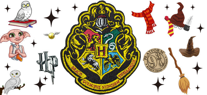 Hogwarts Gold Crest UV DTF Cup Wrap for 16oz Libbey Glass KA-6618