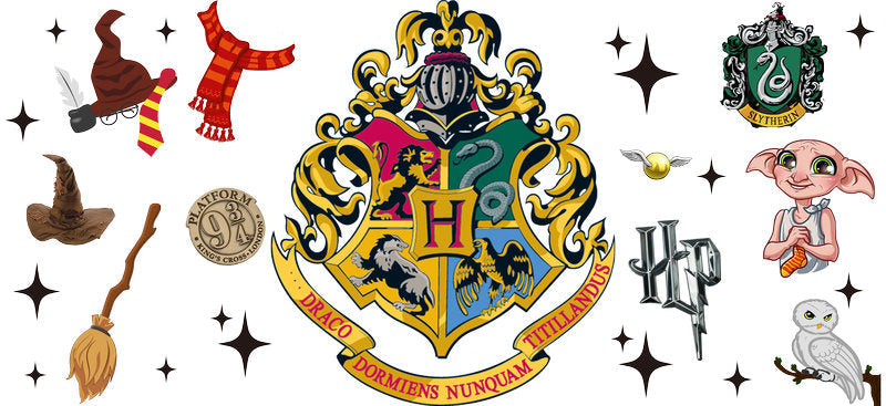 Hogwarts Classic Crest UV DTF Cup Wrap for 16oz Libbey Glass KA-6624