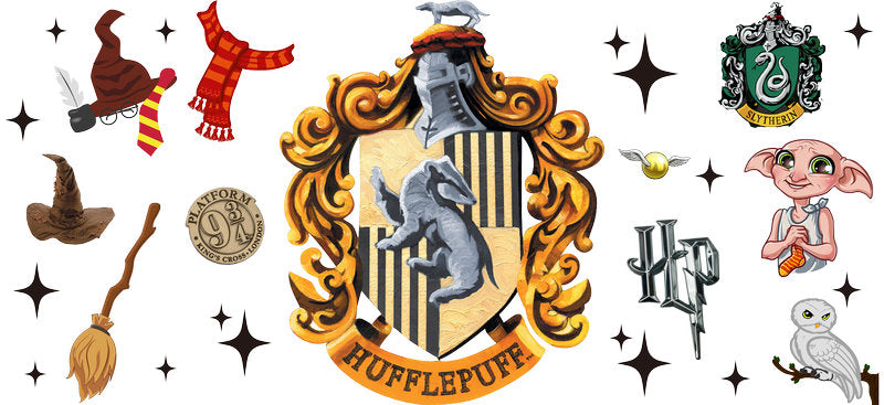 Hufflepuff Crest Harry Potter UV DTF Cup Wrap for 16oz Libbey Glass KA-6625