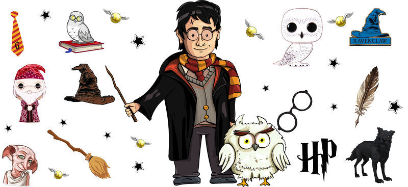 Harry Potter Cartoon UV DTF Cup Wrap for 16oz Libbey Glass KA-6633