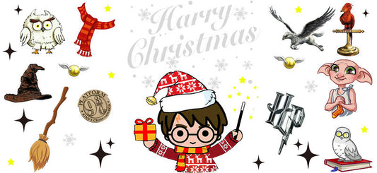 Harry Potter Christmas UV DTF Cup Wrap for 16oz Libbey Glass KA-6634