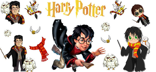 Harry Potter Cartoon Icons UV DTF Cup Wrap for 16oz Libbey Glass KA-6636