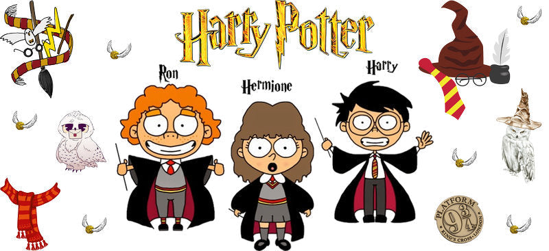 Harry Potter Cartoon Friends UV DTF Cup Wrap for 16oz Libbey Glass KA-6637