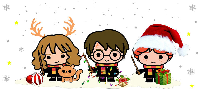 Harry Potter Christmas Cartoon UV DTF Cup Wrap for 16oz Libbey Glass KA-6643