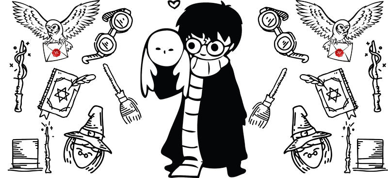 Harry Potter Kawaii UV DTF Cup Wrap for 16oz Libbey Glass KA-6644