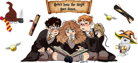 Harry Potter Friends Cartoon UV DTF Cup Wrap for 16oz Libbey Glass KA-6645