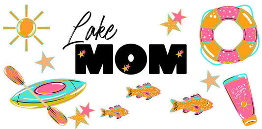 Lake Mom Summer UV DTF Cup Wrap for 16oz Libbey Glass KA-6670