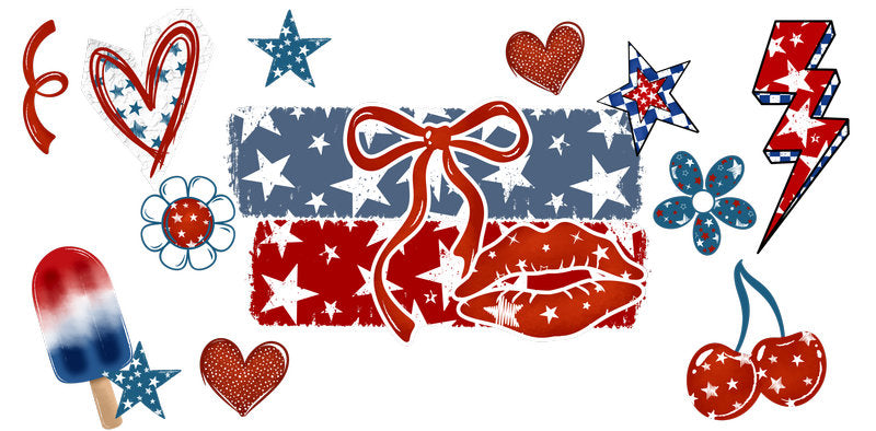 Patriotic Crab Coastal UV DTF Cup Wrap for 16oz Libbey Glass KA-6676