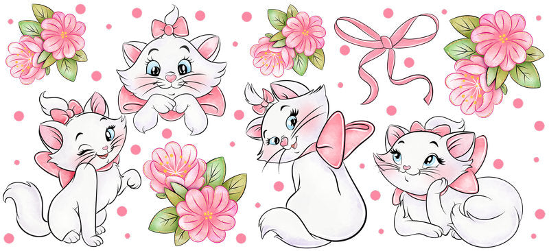 Disney Marie Cat UV DTF Cup Wrap for 16oz Libbey Glass KA-6684
