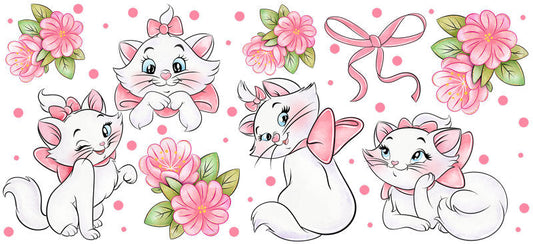 Disney Marie Cat UV DTF Cup Wrap for 16oz Libbey Glass KA-6684