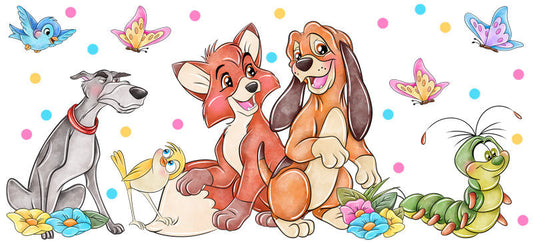 Disney Fox and the Hound UV DTF Cup Wrap for 16oz Libbey Glass KA-6690