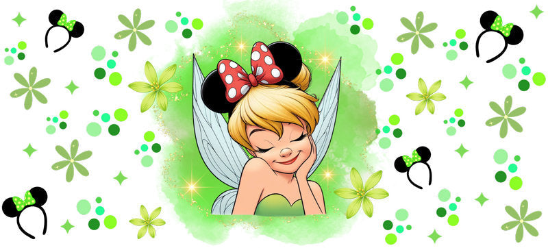Disney Tinkerbell Fairy UV DTF Cup Wrap for 16oz Libbey Glass KA-6692