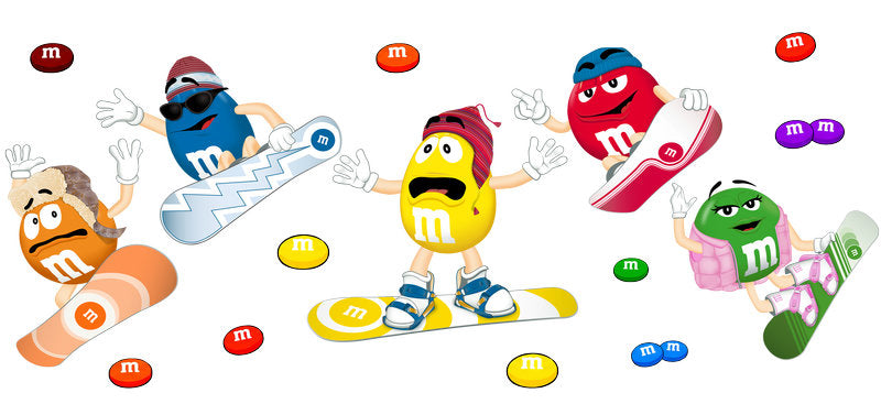 M&M Candy Friends UV DTF Cup Wrap for 16oz Libbey Glass KA-6694