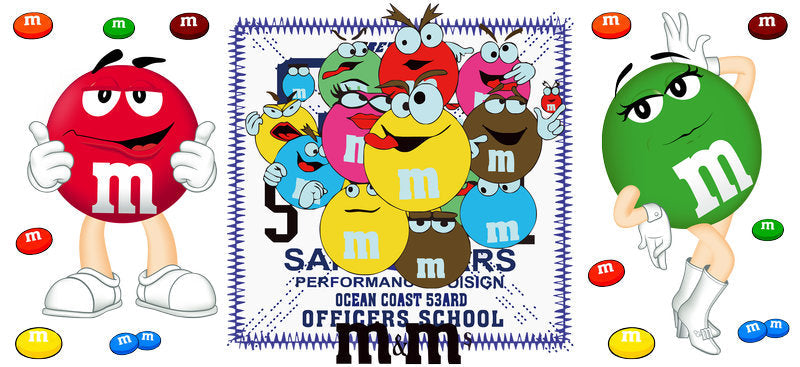 M&M School Vibes UV DTF Cup Wrap for 16oz Libbey Glass KA-6695