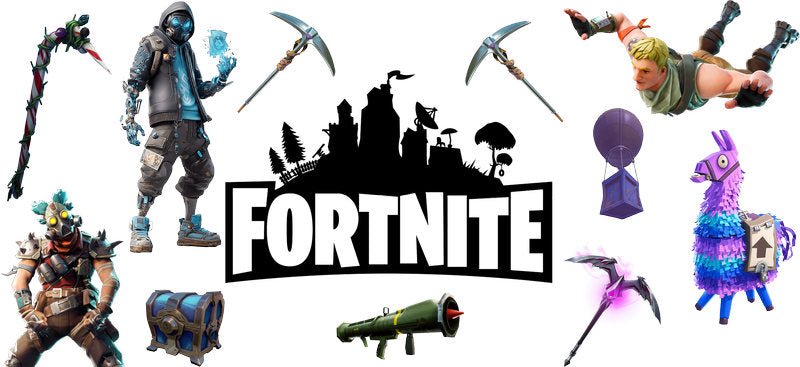 Fortnite Logo Characters UV DTF Cup Wrap for 16oz Libbey Glass KA-6706