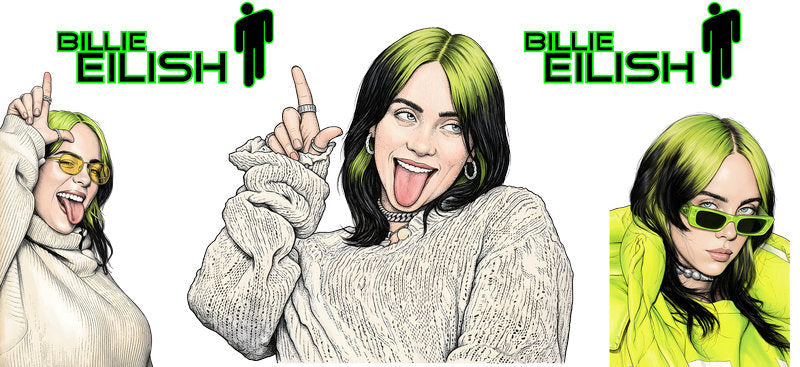 Billie Eilish Classic UV DTF Cup Wrap for 16oz Libbey Glass KA-6714