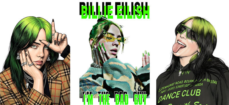Billie Eilish Collage UV DTF Cup Wrap for 16oz Libbey Glass KA-6717