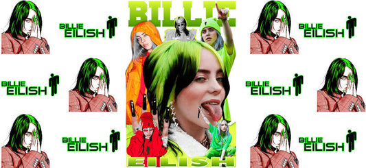 Billie Eilish Pattern UV DTF Cup Wrap for 16oz Libbey Glass KA-6720