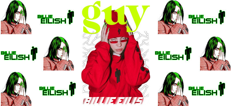Billie Eilish Guy UV DTF Cup Wrap for 16oz Libbey Glass KA-6721