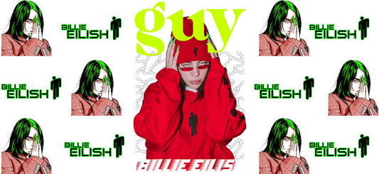 Billie Eilish Guy UV DTF Cup Wrap for 16oz Libbey Glass KA-6721