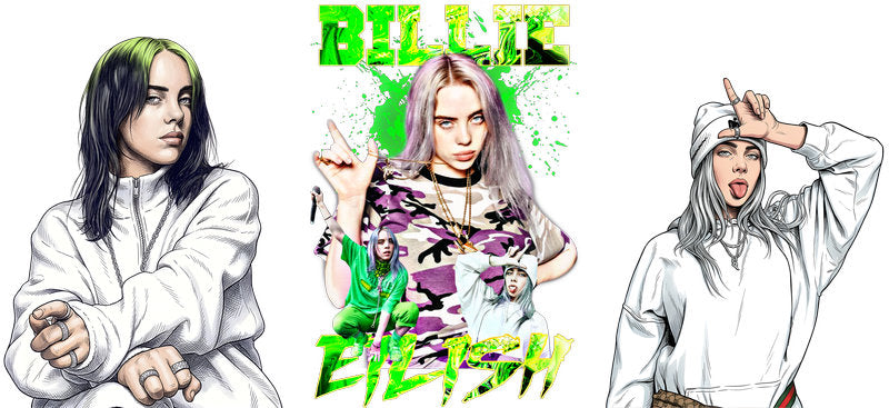 Billie Eilish Art UV DTF Cup Wrap for 16oz Libbey Glass KA-6723