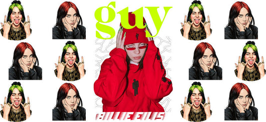 Billie Eilish Guy UV DTF Cup Wrap for 16oz Libbey Glass KA-6725