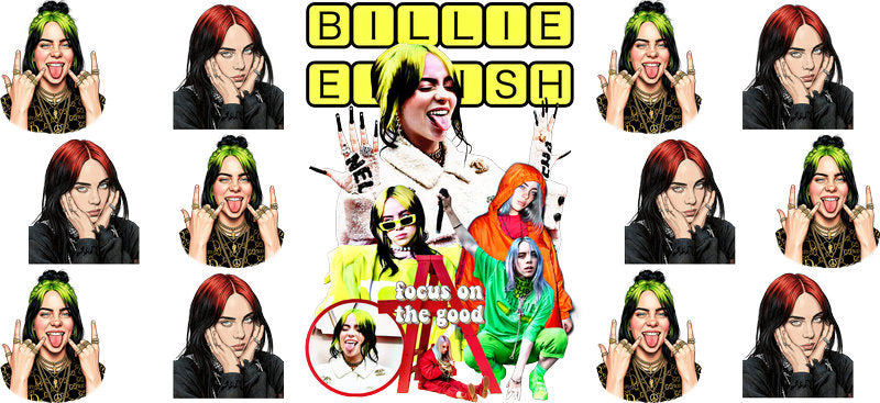 Billie Eilish Bike UV DTF Cup Wrap for 16oz Libbey Glass KA-6728